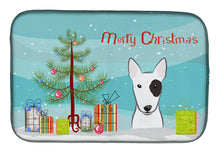Load image into Gallery viewer, Christmas Tree and Bull Terrier Dish Drying Mat – Absorbent, Artistic Kitchen Essentials BB1581DDM