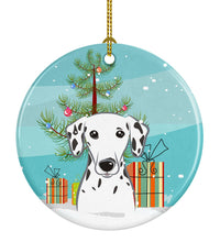 Load image into Gallery viewer, Christmas Tree and Dalmatian Ornament - Round Ceramic Ornament – Artist-Designed Keepsake Decoration BB1582CO1