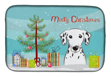 Load image into Gallery viewer, Christmas Tree and Dalmatian Dish Drying Mat – Absorbent, Artistic Kitchen Essentials BB1582DDM