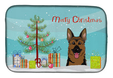 Load image into Gallery viewer, Christmas Tree and German Shepherd Dish Drying Mat – Absorbent, Artistic Kitchen Essentials BB1583DDM