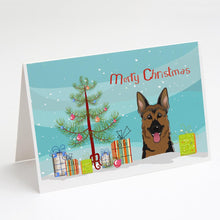 Load image into Gallery viewer, Christmas Tree and German Shepherd Greeting Cards -  Blank Note Cards – 8-Pack of Artist-Designed Cards with Envelopes
