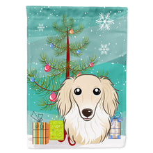 Load image into Gallery viewer, Christmas Tree and Longhair Creme Dachshund Flag Canvas House Size BB1584CHF