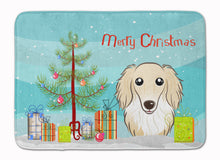 Load image into Gallery viewer, Christmas Tree and Longhair Creme Dachshund Machine Washable Memory Foam Mat BB1584RUG