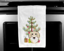 Load image into Gallery viewer, Christmas Tree and Longhair Creme Dachshund Kitchen Towels – Set of 2 - Decorative &amp; Absorbent Cotton | BB1584WTKT