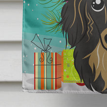 Load image into Gallery viewer, Christmas Tree and Longhair Black and Tan Dachshund Flag Canvas House Size BB1585CHF