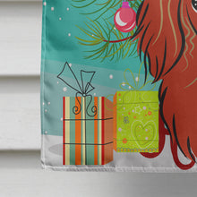 Load image into Gallery viewer, Christmas Tree and Longhair Red Dachshund Flag Canvas House Size BB1586CHF