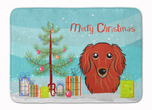 Load image into Gallery viewer, Christmas Tree and Longhair Red Dachshund Machine Washable Memory Foam Mat BB1586RUG