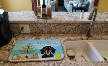 Load image into Gallery viewer, Christmas Tree and Smooth Black and Tan Dachshund Dish Drying Mat – Absorbent, Artistic Kitchen Essentials BB1587DDM