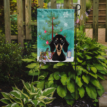 Load image into Gallery viewer, Christmas Tree and Smooth Black and Tan Dachshund Garden Flag – Decorative Outdoor Yard Flag BB1587GF
