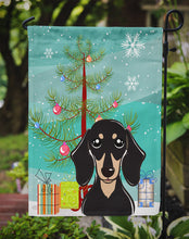 Load image into Gallery viewer, Christmas Tree and Smooth Black and Tan Dachshund Garden Flag – Decorative Outdoor Yard Flag BB1587GF