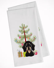 Load image into Gallery viewer, Christmas Tree and Smooth Black and Tan Dachshund Kitchen Towels – Set of 2 - Decorative &amp; Absorbent Cotton | BB1587WTKT