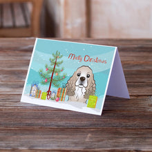 Load image into Gallery viewer, Christmas Tree and Cocker Spaniel Greeting Cards -  Blank Note Cards – 8-Pack of Artist-Designed Cards with Envelopes