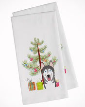 Load image into Gallery viewer, Christmas Tree and Alaskan Malamute Kitchen Towels – Set of 2 - Decorative &amp; Absorbent Cotton | BB1590WTKT