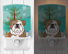 Load image into Gallery viewer, Christmas Tree and English Bulldog  Ceramic Night Light BB1591CNL