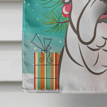 Load image into Gallery viewer, Christmas Tree and White English Bulldog  Flag Canvas House Size BB1592CHF