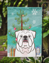 Load image into Gallery viewer, Christmas Tree and White English Bulldog  Garden Flag – Decorative Outdoor Yard Flag BB1592GF