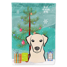 Load image into Gallery viewer, Christmas Tree and Yellow Labrador Flag Canvas House Size BB1594CHF
