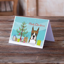 Load image into Gallery viewer, Christmas Tree and Boxer Greeting Cards -  Blank Note Cards – 8-Pack of Artist-Designed Cards with Envelopes