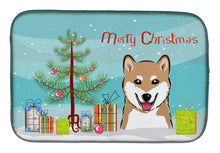 Load image into Gallery viewer, Christmas Tree and Shiba Inu Dish Drying Mat – Absorbent, Artistic Kitchen Essentials BB1597DDM