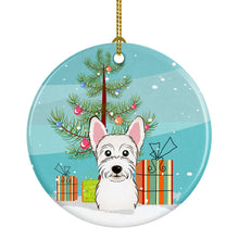 Load image into Gallery viewer, Christmas Tree and Westie Ornament - Round Ceramic Ornament – Artist-Designed Keepsake Decoration BB1598CO1