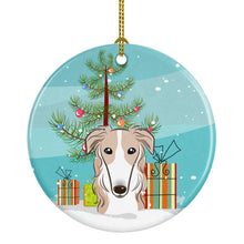 Load image into Gallery viewer, Christmas Tree and Borzoi Ornament - Round Ceramic Ornament – Artist-Designed Keepsake Decoration BB1600CO1