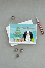 Load image into Gallery viewer, Christmas Tree and Japanese Chin Greeting Cards -  Blank Note Cards – 8-Pack of Artist-Designed Cards with Envelopes