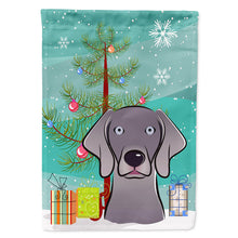 Load image into Gallery viewer, Christmas Tree and Weimaraner Flag Canvas House Size BB1603CHF