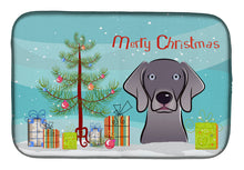 Load image into Gallery viewer, Christmas Tree and Weimaraner Dish Drying Mat – Absorbent, Artistic Kitchen Essentials BB1603DDM