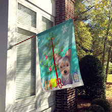 Load image into Gallery viewer, Christmas Tree and Yorkie Puppy Flag Canvas House Size BB1604CHF
