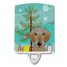 Load image into Gallery viewer, Christmas Tree and Wirehaired Dachshund Ceramic Night Light BB1605CNL