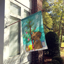 Load image into Gallery viewer, Christmas Tree and Chocolate Labrador Flag Canvas House Size BB1606CHF