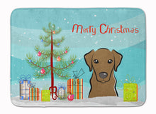 Load image into Gallery viewer, Christmas Tree and Chocolate Labrador Machine Washable Memory Foam Mat BB1606RUG