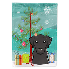 Load image into Gallery viewer, Christmas Tree and Black Labrador Flag Canvas House Size BB1607CHF