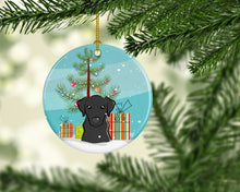 Load image into Gallery viewer, Christmas Tree and Black Labrador Ornament - Round Ceramic Ornament – Artist-Designed Keepsake Decoration BB1607CO1