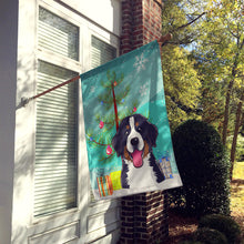Load image into Gallery viewer, Christmas Tree and Bernese Mountain Dog Flag Canvas House Size BB1609CHF