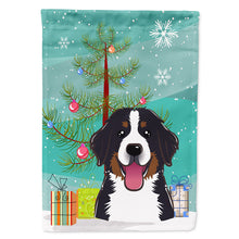 Load image into Gallery viewer, Christmas Tree and Bernese Mountain Dog Flag Canvas House Size BB1609CHF