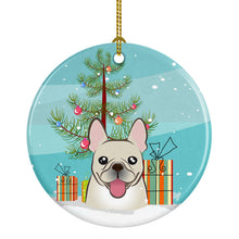 Load image into Gallery viewer, Christmas Tree and French Bulldog Ornament - Round Ceramic Ornament – Artist-Designed Keepsake Decoration BB1610CO1