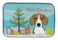 Load image into Gallery viewer, Christmas Tree and Beagle Dish Drying Mat – Absorbent, Artistic Kitchen Essentials BB1611DDM