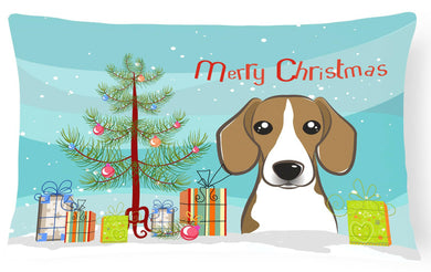 Christmas Tree and Beagle Fabric Decorative Pillow BB1611PW1216
