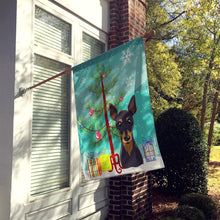 Load image into Gallery viewer, Christmas Tree and Min Pin Flag Canvas House Size BB1612CHF