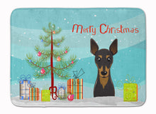 Load image into Gallery viewer, Christmas Tree and Min Pin Machine Washable Memory Foam Mat BB1612RUG