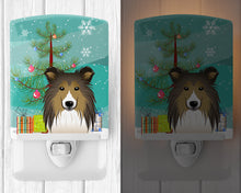 Load image into Gallery viewer, Christmas Tree and Sheltie Ceramic Night Light BB1614CNL