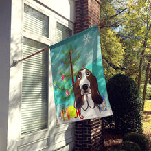 Load image into Gallery viewer, Christmas Tree and Basset Hound Flag Canvas House Size BB1615CHF