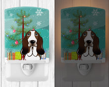 Load image into Gallery viewer, Christmas Tree and Basset Hound Ceramic Night Light BB1615CNL