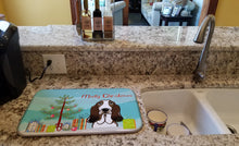 Load image into Gallery viewer, Christmas Tree and Basset Hound Dish Drying Mat – Absorbent, Artistic Kitchen Essentials BB1615DDM