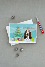 Load image into Gallery viewer, Christmas Tree and Basset Hound Greeting Cards -  Blank Note Cards – 8-Pack of Artist-Designed Cards with Envelopes