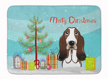 Load image into Gallery viewer, Christmas Tree and Basset Hound Machine Washable Memory Foam Mat BB1615RUG