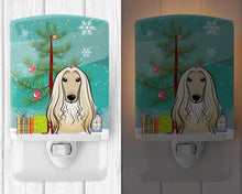 Load image into Gallery viewer, Christmas Tree and Afghan Hound Ceramic Night Light BB1616CNL