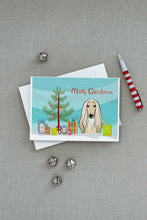 Load image into Gallery viewer, Christmas Tree and Afghan Hound Greeting Cards -  Blank Note Cards – 8-Pack of Artist-Designed Cards with Envelopes