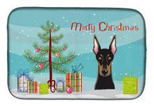 Load image into Gallery viewer, Christmas Tree and Doberman Dish Drying Mat – Absorbent, Artistic Kitchen Essentials BB1617DDM
